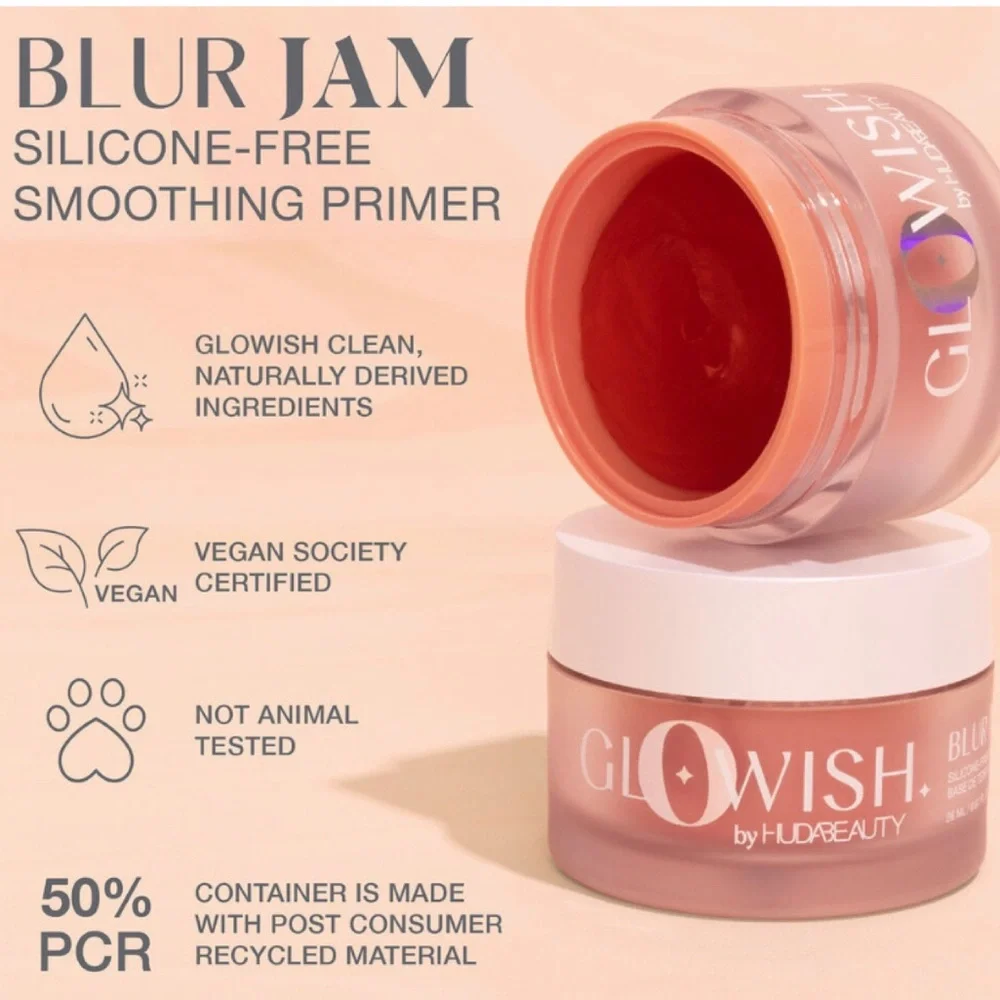 NEW✅HUDA BEAUTY GloWish Blur Jam Silicone-Free Smoothing Primer - Picture 2 of 9